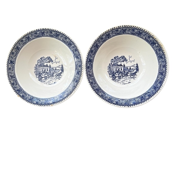 Homer Laughlin Bowls China Shakespeare Country (Leaves) 7"W x 2"T Lot Of 2 - Picture 1 of 3